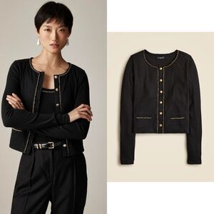 NWT J CREW Vintage rib lady jacket with chain trim